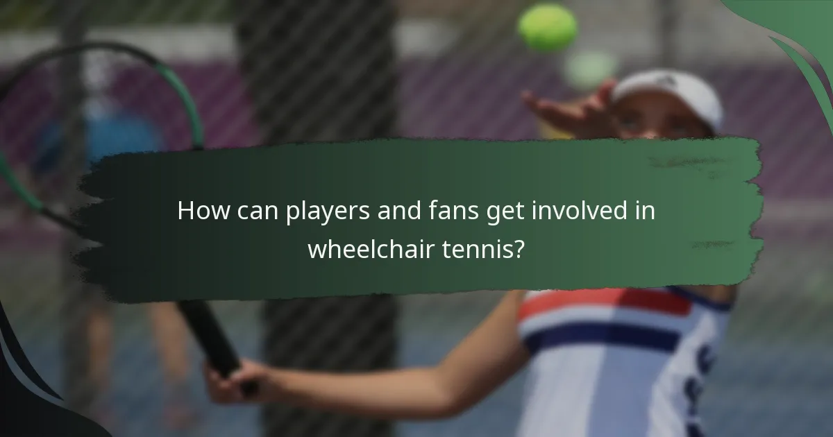 How can players and fans get involved in wheelchair tennis?