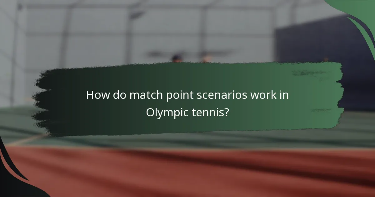 How do match point scenarios work in Olympic tennis?