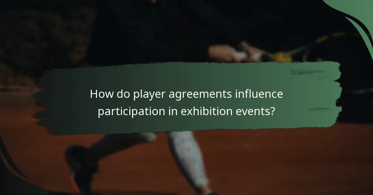 How do player agreements influence participation in exhibition events?