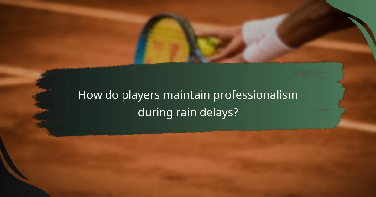 How do players maintain professionalism during rain delays?