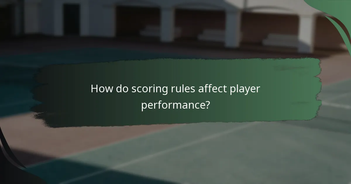 How do scoring rules affect player performance?