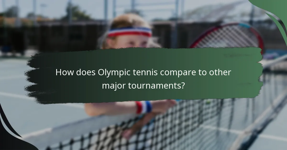 How does Olympic tennis compare to other major tournaments?