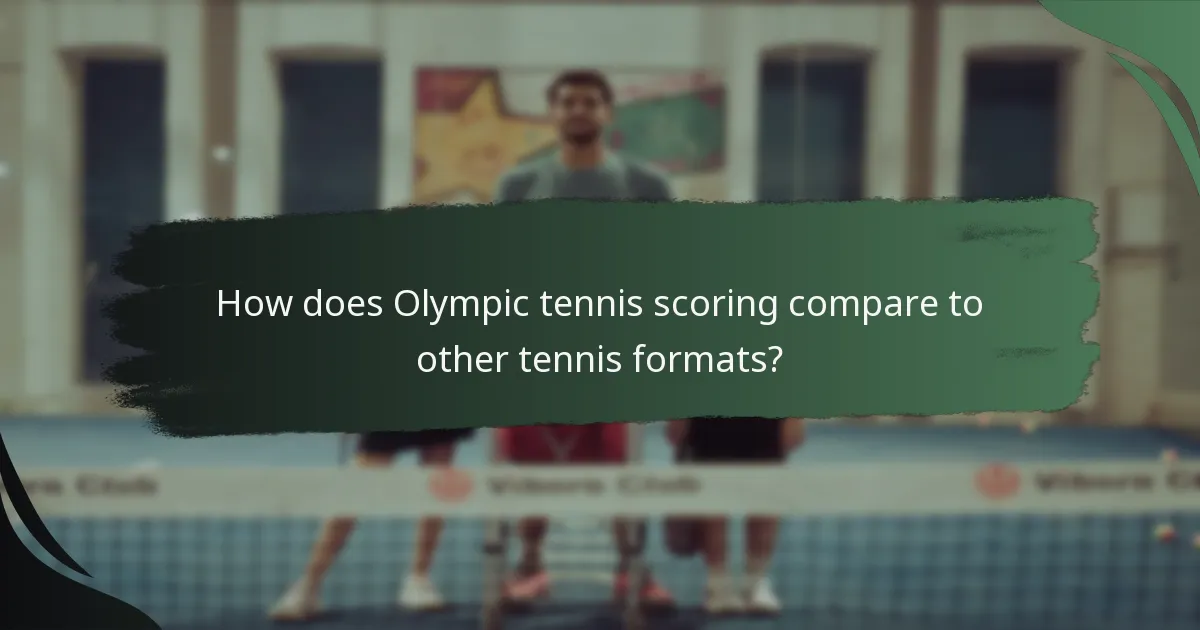 How does Olympic tennis scoring compare to other tennis formats?
