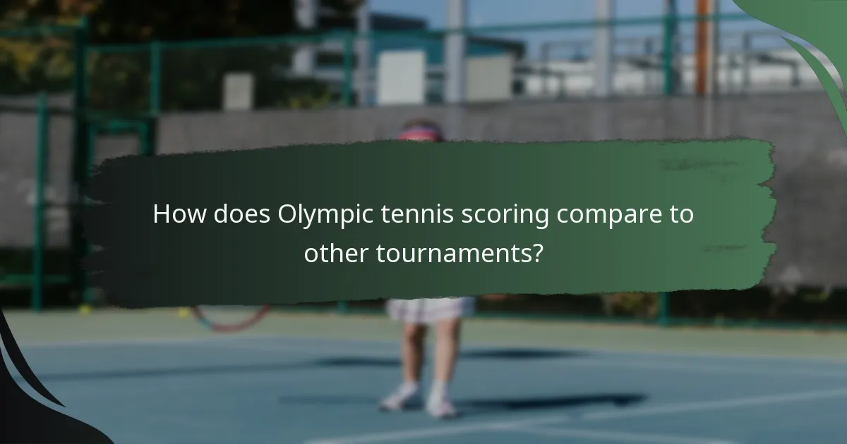 How does Olympic tennis scoring compare to other tournaments?