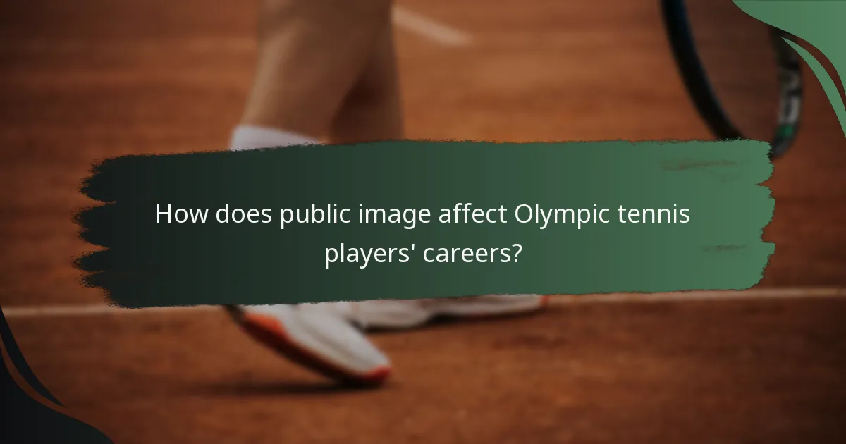 How does public image affect Olympic tennis players' careers?