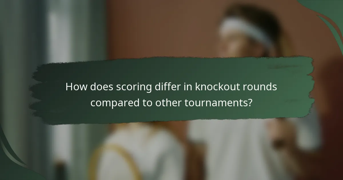 How does scoring differ in knockout rounds compared to other tournaments?