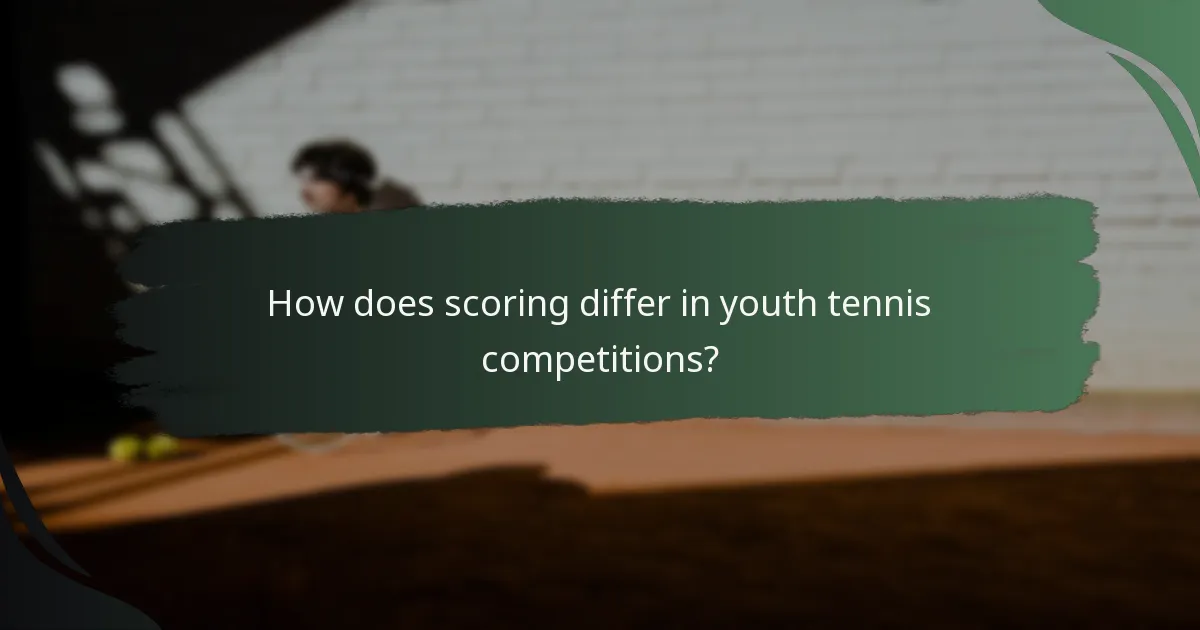 How does scoring differ in youth tennis competitions?
