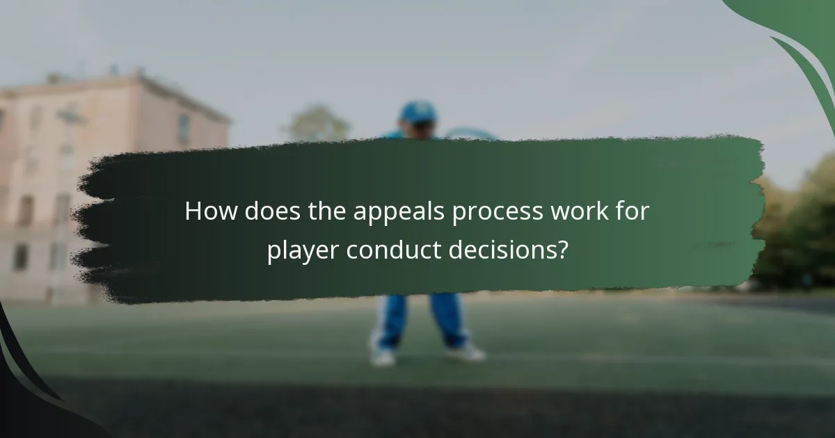 How does the appeals process work for player conduct decisions?