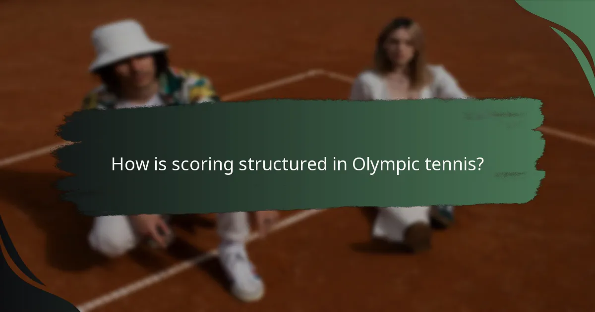 How is scoring structured in Olympic tennis?