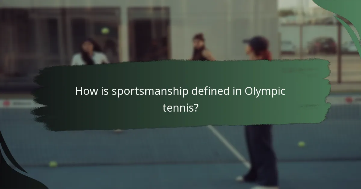 How is sportsmanship defined in Olympic tennis?