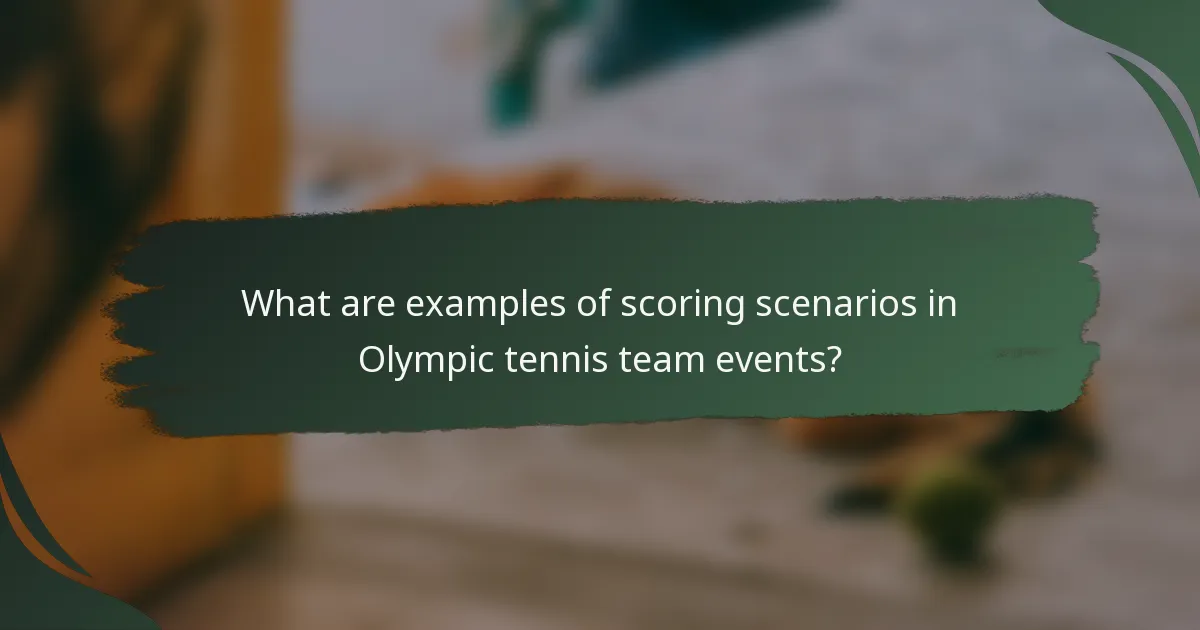 What are examples of scoring scenarios in Olympic tennis team events?