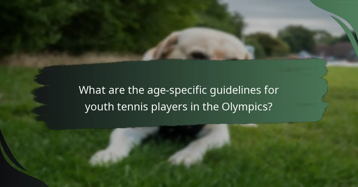 What are the age-specific guidelines for youth tennis players in the Olympics?