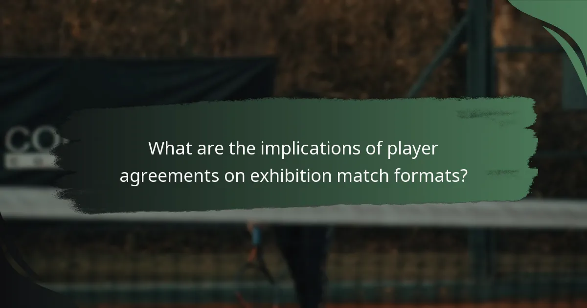 What are the implications of player agreements on exhibition match formats?