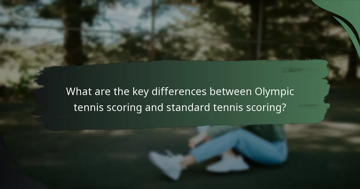 What are the key differences between Olympic tennis scoring and standard tennis scoring?