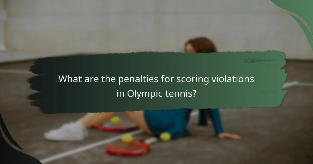 What are the penalties for scoring violations in Olympic tennis?