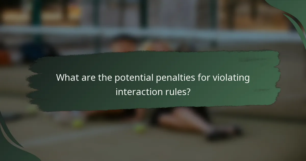 What are the potential penalties for violating interaction rules?