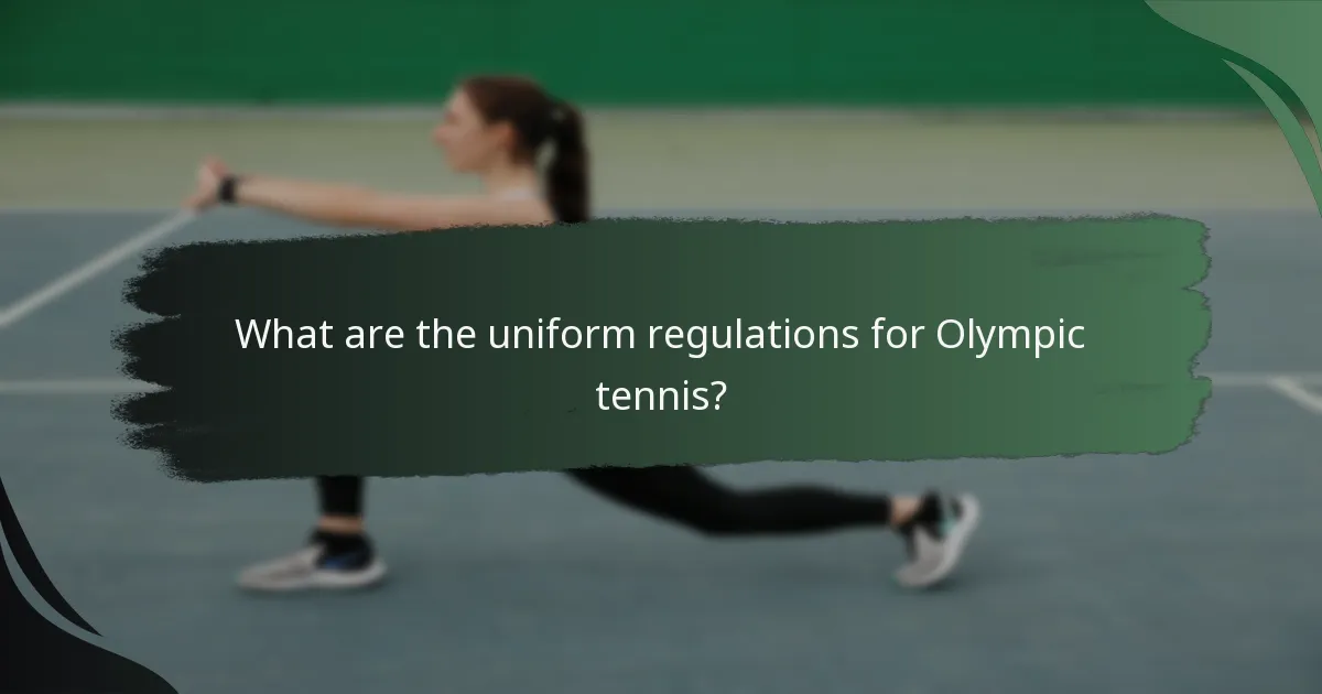 What are the uniform regulations for Olympic tennis?