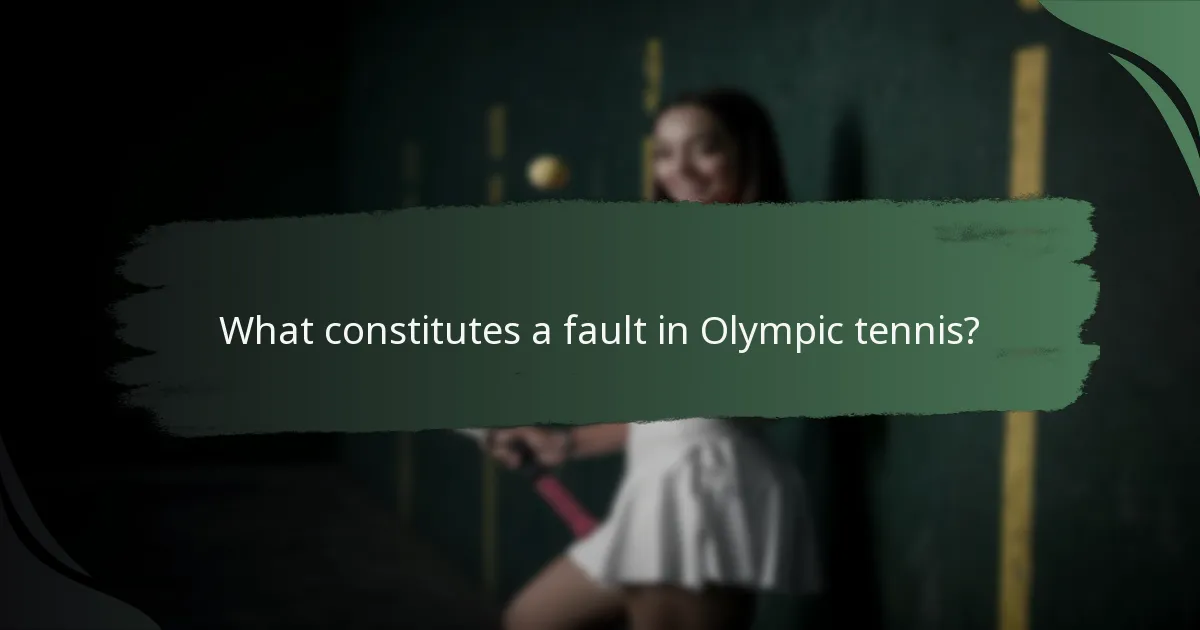 What constitutes a fault in Olympic tennis?