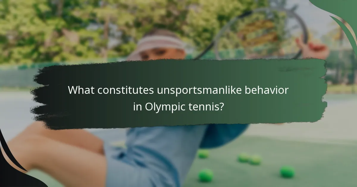 What constitutes unsportsmanlike behavior in Olympic tennis?