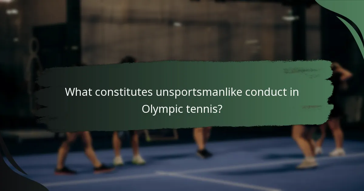 What constitutes unsportsmanlike conduct in Olympic tennis?