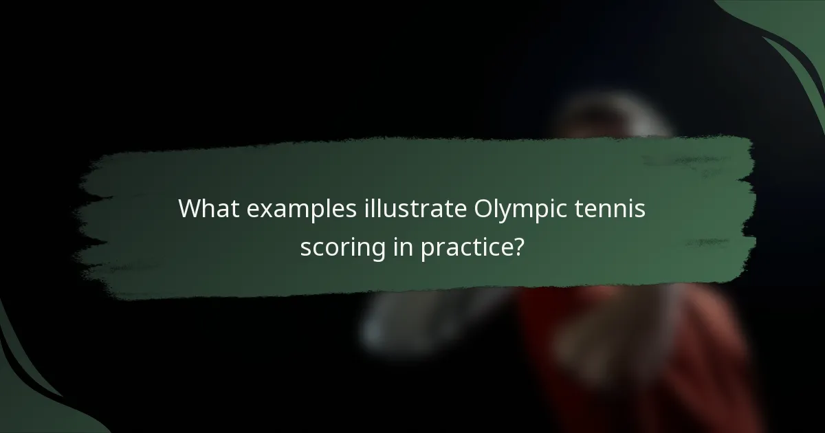 What examples illustrate Olympic tennis scoring in practice?