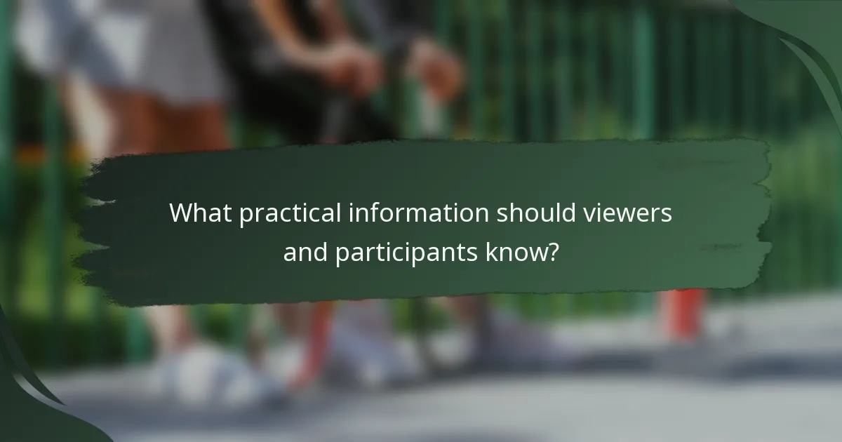 What practical information should viewers and participants know?