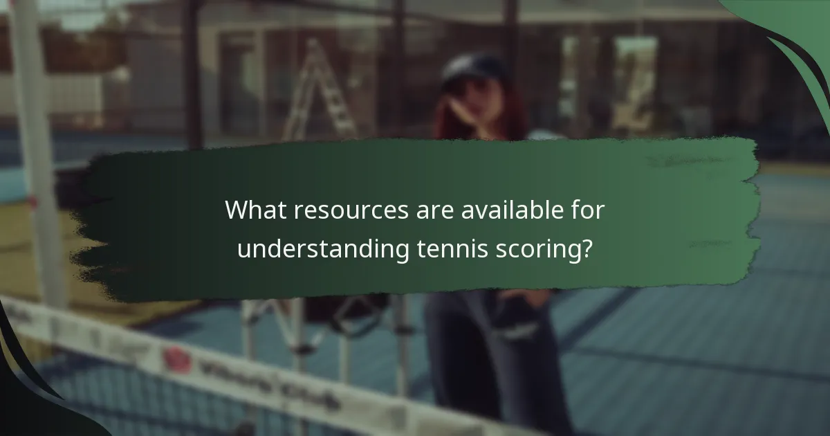 What resources are available for understanding tennis scoring?