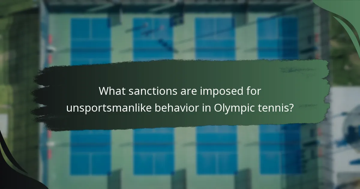 What sanctions are imposed for unsportsmanlike behavior in Olympic tennis?