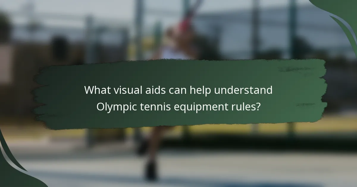 What visual aids can help understand Olympic tennis equipment rules?