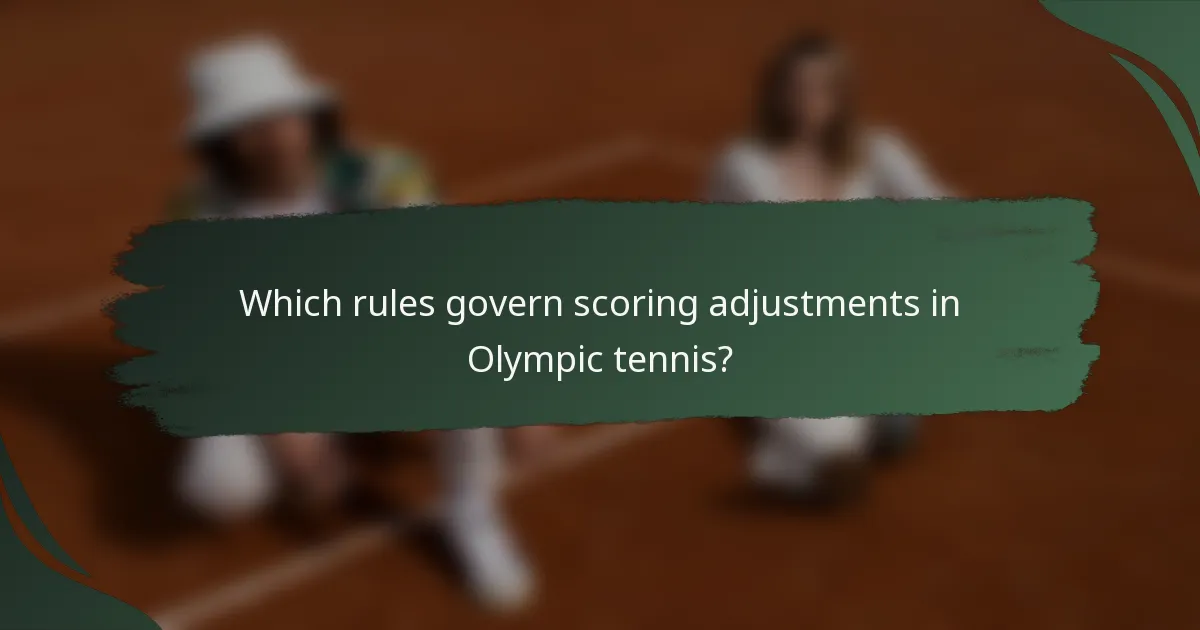 Which rules govern scoring adjustments in Olympic tennis?